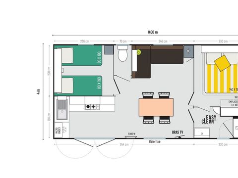 MOBILHOME 5 personnes - Mobile-Home RIVIERA SUITE CLIM / TV