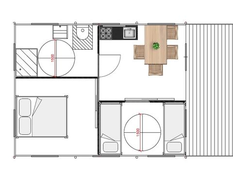 TENTE 5 personnes - Lodge PMR 2 chambres