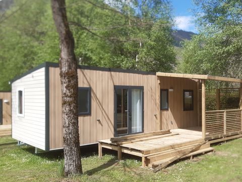 MOBILHOME 6 personnes - Home Flower Premium 33m² - 3 chambres + TV + LV  + Terrasse + Clim