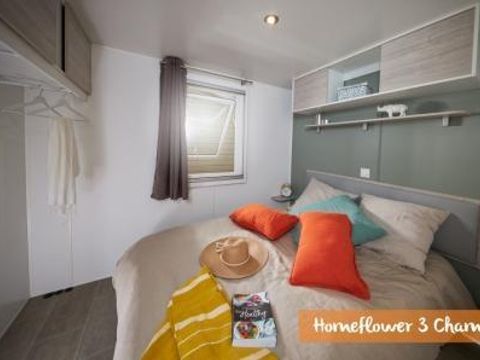 MOBILHOME 6 personnes - Home Flower Premium 33m² - 3 chambres + TV + LV  + Terrasse + Clim