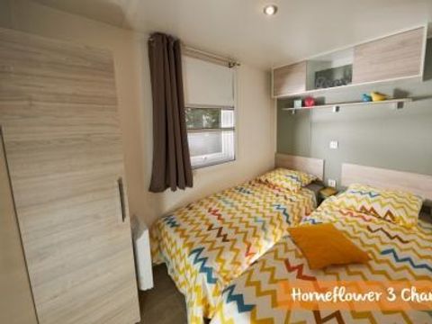 MOBILHOME 6 personnes - Home Flower Premium 33m² - 3 chambres + TV + LV  + Terrasse + Clim