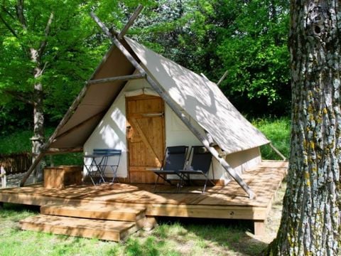 TENTE TOILE ET BOIS 4 personnes - LODGE TRAPPEUR 4 pers