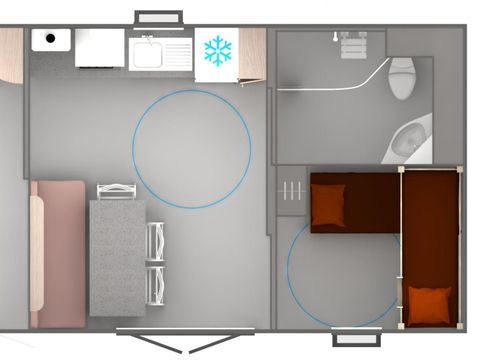 MOBILHOME 4 personnes - MH2 OPTIMEO PMR 35 m²