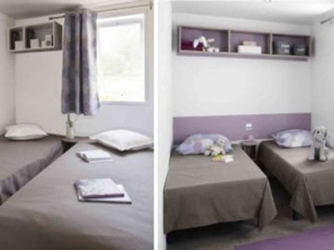 MOBILHOME 6 personnes - Mobil Home Alizée 32m2 (3 chambres) + terrasse couverte + TV + Climatisation 6 pers.
