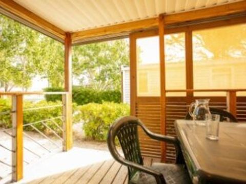 MOBILHOME 4 personnes - Mobil Home Marin 32m² (2 chambres) terrasse couverte + TV