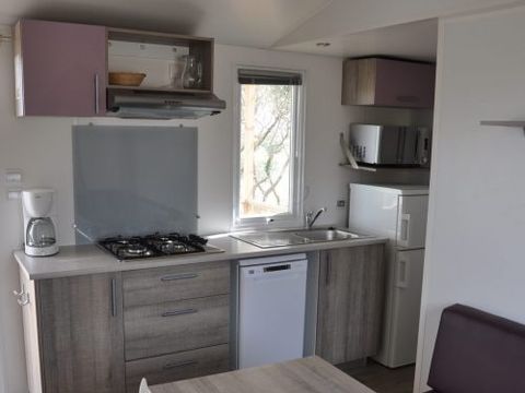 Mobilhome 4 personnes - Top Alto premium 29m² - 2 chambres - Terrasse semi-couverte 11m² +TV - Lave vaisselle - Clim+wifi