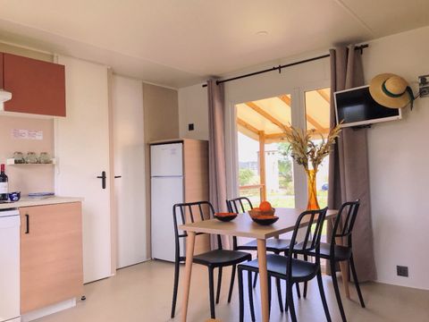 Mobilhome 6 personnes - Top Espace premium 32m² - 3 chambres - Terrasse couverte 15m² - TV - Lave vaisselle - Clim+wifi