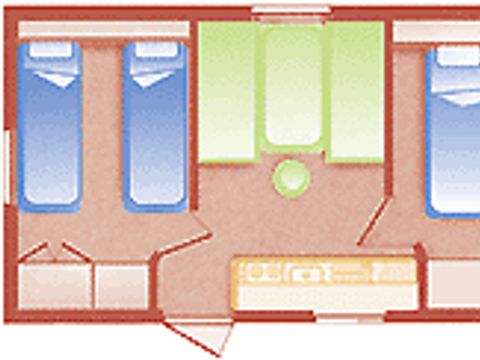 MOBILHOME 4 personnes - Bambi 16m², 2 chambres (sans sanitaires)