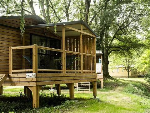 TENTE TOILE ET BOIS 5 personnes - Lodge Nature 3 Pièces 5 Personnes + TV