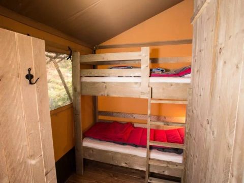 Tente en toile et en bois 6 personnes - Lodge XL Luxe Safari 4 Pièces 6 Personnes