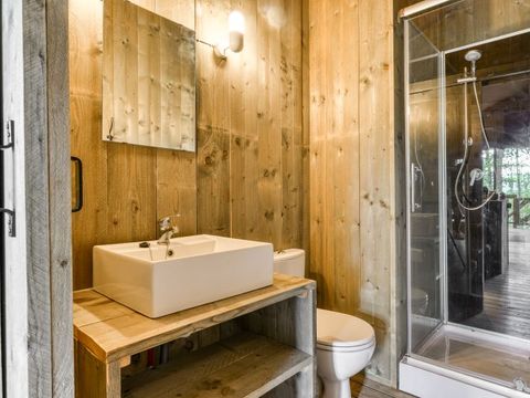 TENTE TOILE ET BOIS 6 personnes - Tente LODGE LUXE XL LUXE SAFARI 61m²   3 Chambres - Terrasse couverte 