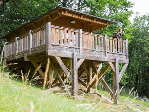 Hébergement 5 personnes - CABANE dans les arbres 24m² / 1 chambre - terrasse couverte