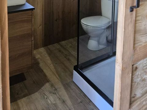 Tente en toile et en bois 6 personnes - Wood Lodge XL 4 Pièces 6 Personnes