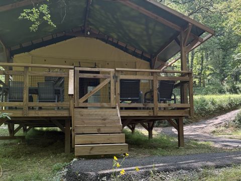 LODGE 4 personnes - Tente SAFARI LODGE NATURE SANDERS  2 chambres - terrasse couverte (pas de salle de bain privée)