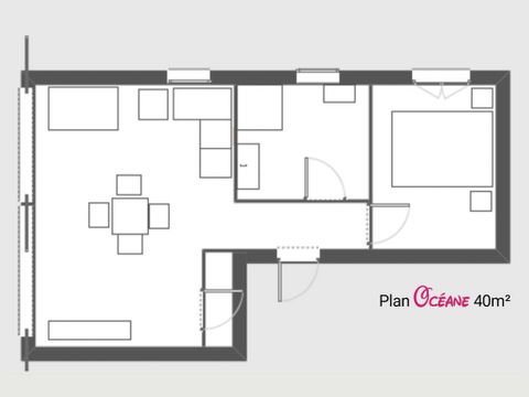 Appartement 4 personnes - 2 pièces - 40m² - Douche - TV - Climatisation