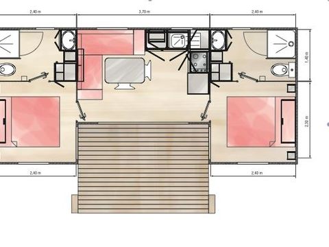 MOBILHOME 4 personnes - VIOLETTE