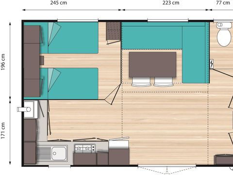 MOBILHOME 4 personnes - Mobil Home 4 places - n°27, n°39, n°40, n°41 et 45
