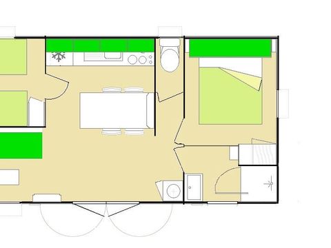MOBILHOME 4 personnes - cuisine îlo central n°44