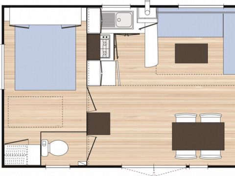 MOBILHOME 4 personnes - Mobil Home 2 chambres Argent (Ophéa 7)