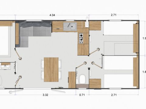 MOBILHOME 6 personnes - Mobil Home 3 chambres Or (Lodge AD93)