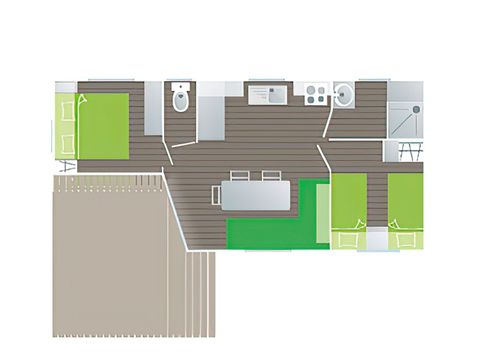 Mobilhome 4 personnes - 2 chambres - Argent - Trigano