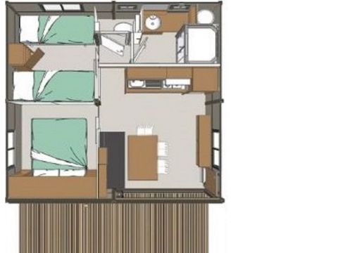 Chalet 5 personnes - Chalet Morea, 25M², 2Ch, Clim, Terrasse