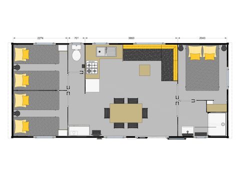MOBILHOME 6 personnes - Mobil ROMARIN climatisé 3 chambres (31m²)