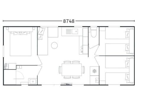 MOBILHOME 6 personnes - Mobil CANNELLE climatisé 3 chambres (33m²)