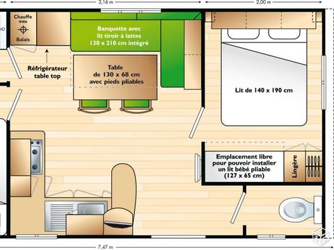 MOBILHOME 6 personnes - LE CIEL 2 Ch Clim et TV