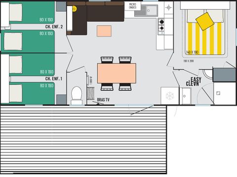 MOBILHOME 6 personnes - 3 chambres