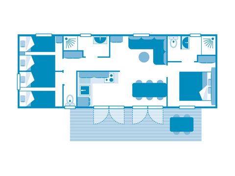 MOBILHOME 6 personnes - COTTAGE 6p 3ch 2SdB ****