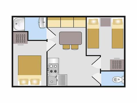 MOBILHOME 4 personnes - COTTAGE 4p 2ch **