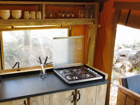 Tente en toile et en bois 5 personnes - Eco-Lodge - SAVANE