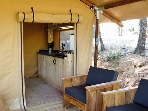 TENTE TOILE ET BOIS 5 personnes - Eco-Lodge SAVANE