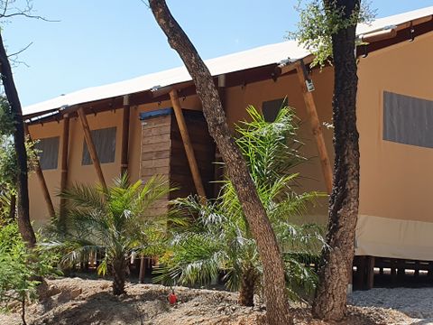 Tente en toile et en bois 6 personnes - Eco-Lodge - WOODY - 3 chambres