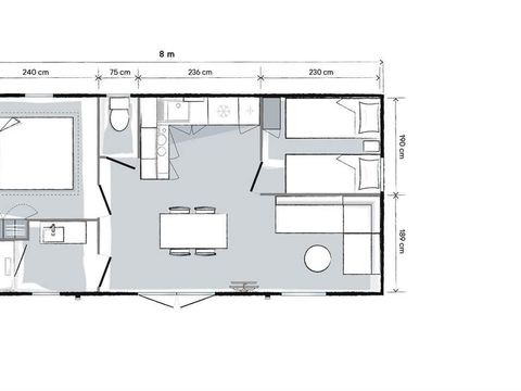 MOBILHOME 4 personnes - Mobil home Premium Plus 31m2 - 2 chambres +TV+Clim+Draps+Serviettes+Lits faits+Ménage inclus 4 pers