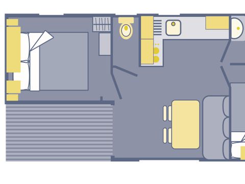 MOBILHOME 4 personnes - Loggia - 25m² - 2 chambres - climatisé