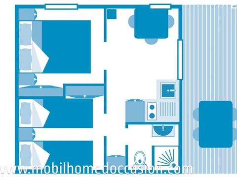 BUNGALOW TOILÉ 4 personnes - Insolite Essentiel 2 chambres, cuisine et Salle de douche