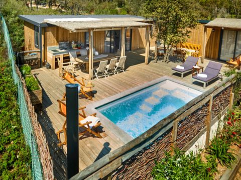 MOBILHOME 8 personnes - Lodge Riviera 2 à 8 pers. clim. Plancha