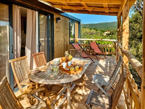 MOBILHOME 6 personnes - Lodge Luxe Vue Panoramique 2 à 6 pers. clim. Plancha