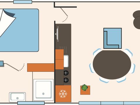 MOBILHOME 6 personnes - Lodge Luxe 2 à 6 pers. clim. Plancha