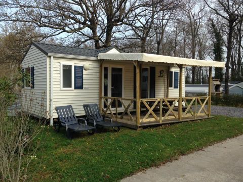 MOBILHOME 5 personnes - Confort 32m² - 2 chambres + TV + terrasse couverte