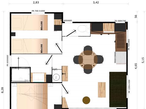 CHALET 5 personnes - Chalet A - 2 chambres - 4/5 personnes