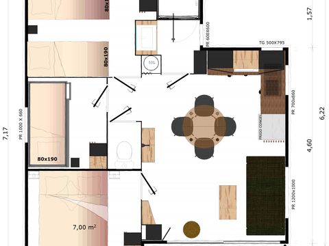 CHALET 7 personnes - Chalet A - 3 chambres - 6/7 personnes