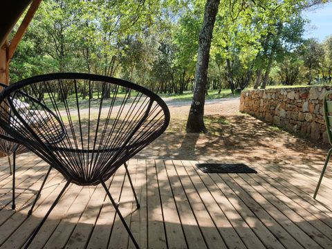 Tente en toile et en bois 4 personnes - Lodge Safari (Photos non contractuelles : en cours d'installation)