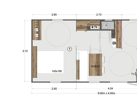 MOBILHOME 4 personnes - Mobil-home "EVASION" 2 chambres grands espaces et grand jardin (Accessible aussi en PMR)