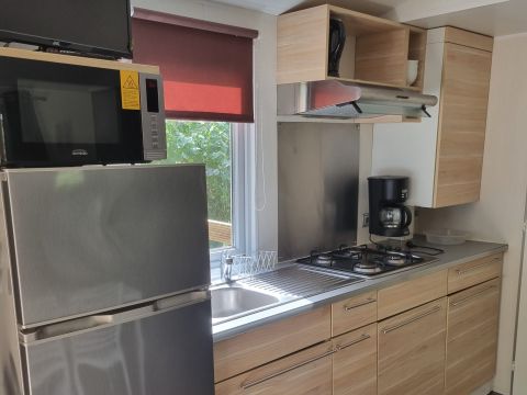 Mobilhome 4 personnes - Mobil home Cottage Bois Confort - 2 chambres - clim - 25m²