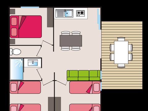 CHALET 6 personnes - CHALET CHERRY 35 m² 3 CHAMBRES A