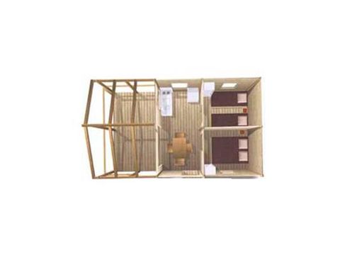 Tente en toile et en bois 4 personnes - Ecolodge (sans sanitaires)