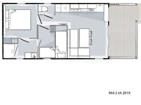 MOBILHOME 4 personnes - LIVING 2 ch  28m² -  ( 4 adultes max - animaux interdits - non fumeur)